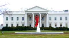 World AIDS Day - Red Ribbon on the White House Portico 33930