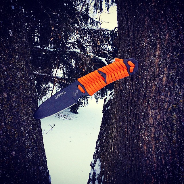 Gerber Bear Grylls paracord knife!  Great little fixed blade survival knife to toss in the pack! #survival #survivalknife #knife#knives#gerber#gerberknife#orange#orangeparacord#paracord#paracordknife#beargrylls #bear#grylls#sbp #silverbulletprecision #out