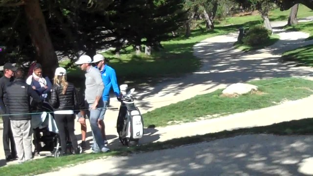 Wayne Gretzky and Dustin Johnson at ATT Pebble Beach practice round. not sure if this is Paulina