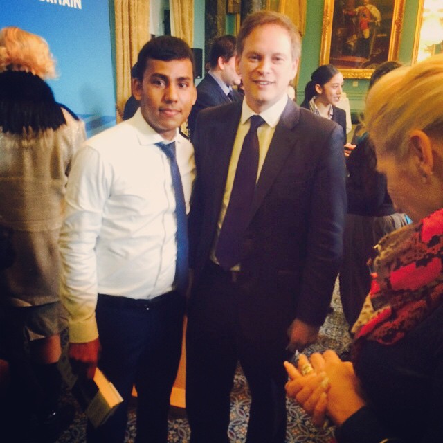 Sharing a light moment with the @Conservatives Party Chairman The Rt. Hon. GRANT SHAPPS at the Institute of Directors. @team_2015    @david_Cameron