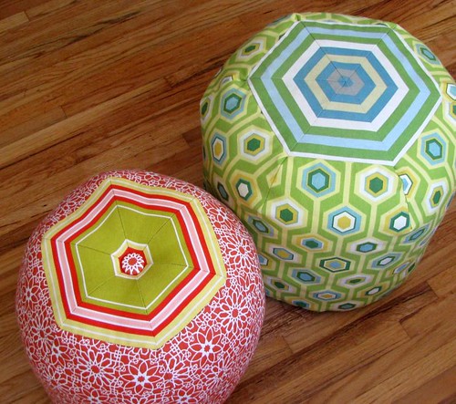 hexagon pouf ottomans
