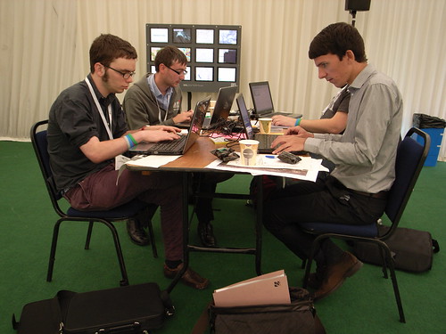 FOSS4G - Hacking teams working away - We by aburt, on Flickr