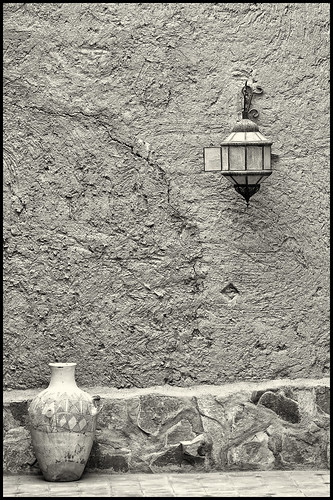 Wall, Lamp, & Vase