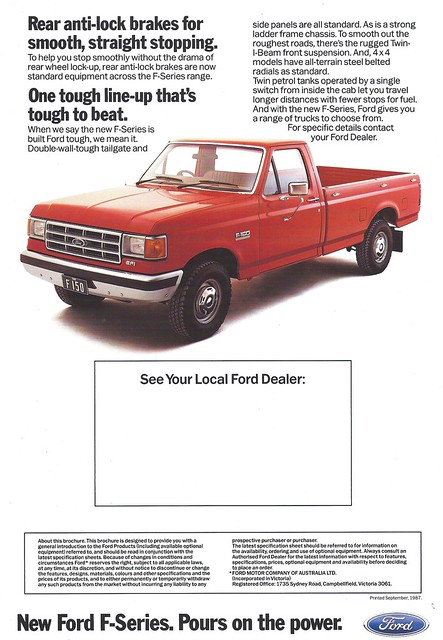 ford ads advertising 1987 trucks brochure fseries
