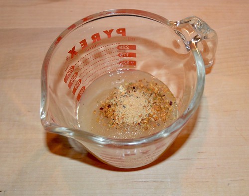 measuring cup with ingredients