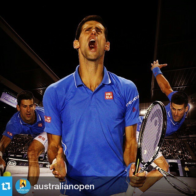 #Repost @australianopen ・・・ Game, set, match. Novak #Djokovic is your 2015 Australian Open mens champion! He defeats ANDY MURRAY in four sets 7-6(5) 6-7(4) 6-3 6-0. #ausopen