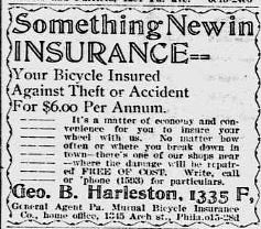 bicycle Insurance Ad in Paper ©  Michael Neubert