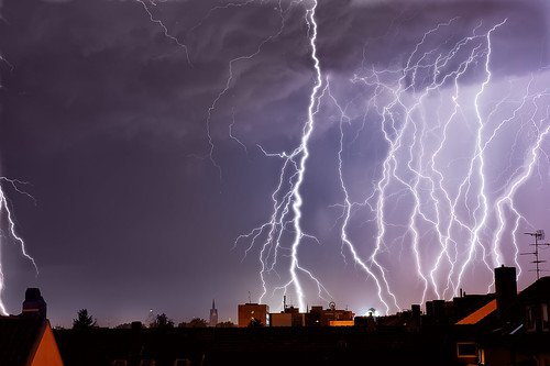 Lightnings over Hannover Skyline