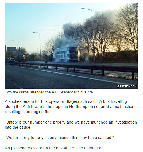 BBC News   A45 bus fire  Police escort for Northampton mum to be