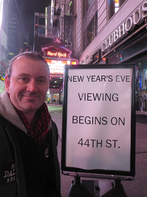 Ryan Janek Wolowski New Years Eve Viewing Begins on 44th St. in New York City