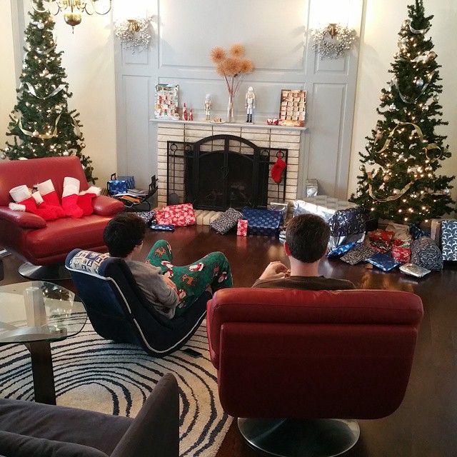 Pre-opening surveillance. It was a good day with all my kids [one on Skype]. #christmas #family #myguys #holidays #presents #peoplemattermost #20141225 #365project