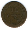 Nantes, fausse pièce de 10 centimes de Napoléon Ier (1804-1815), frappée vers 1810 revers (photo : Gildas Salaün).