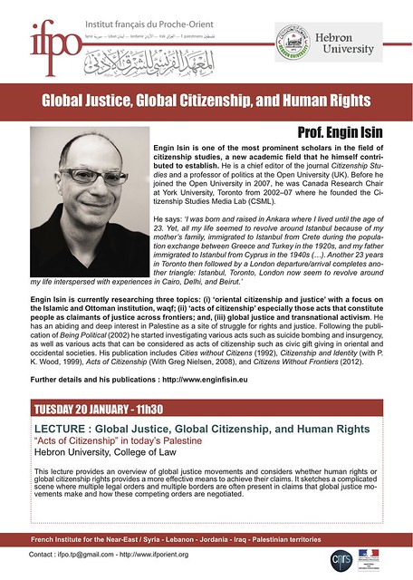 Lecture: Global Justice, Global Citizenship, and Human Rights (Hebron, January the 20th, 2015)