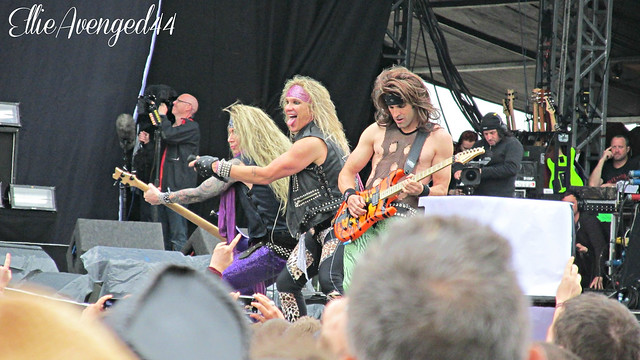 Lexxi Foxx, Michael Starr and Satchel of Steel Panther - Download Festival 2014