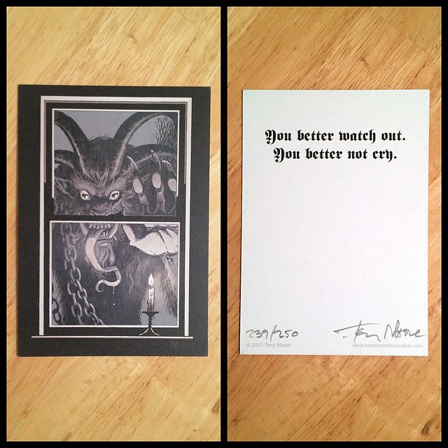 Krampus card by @tonymooreillustration arrived just in time for the holiday! Its a miracle! #hailkrampus