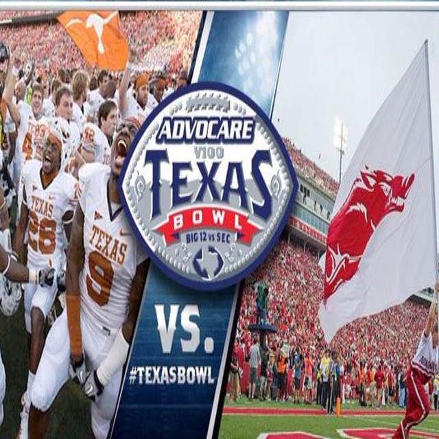 The AdvoCare V100 Texas Bowl, featuring the Texas Longhorns and the Arkansas Razorbacks. Another great game sponsored by my company. Also another great reason why to investigate what and who AdvoCare is!
