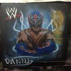 #personalized #PS3 #Custom #airbrushed #artwork of #Rey #Mysterio, #fifa cup and #Airbrush name.no one can steal it now lol. Come check us out #airbrushtekniques now also doing #Tattoos and #Airbrush #art