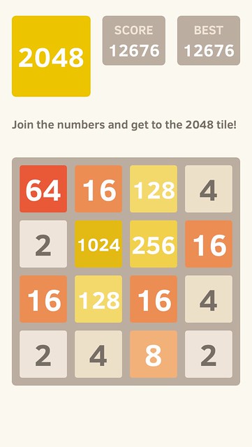 I scored 12676 points at 2048, a game where you join numbers to score high! @2048_game https://itunes.apple.com/app/2048/id840919914