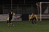 Ben runs onto a ball in the Needham, penalty area .