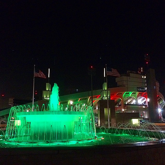 LIBERTY BOWL lit up for Christmas in #memphis