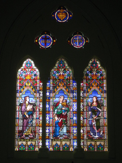 The Faith, Hope and Charity Stained Glass Chancel Window; St Judes Church of England - Corner of Lygon, Palmerston and Keppel Streets, Carlton