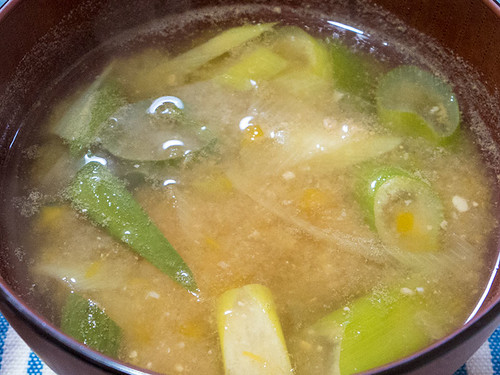 南瓜と葱の味噌汁
