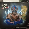 Finished #airbrushin on this #playstation #Custom #airbrush #art of #Rey #mysterio and #fifa #cup on #PS3 #airbrushtekniques.com #paint #portraits, anything on anything. Now doing #Tattoos too