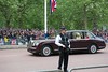 The car carrying Queen Elizabeth II and Prince Philip, Duke of Edinburgh to Westminster abbey for the wedding of Prince William of Wales and KATE MIDDLETON.
