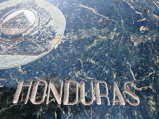 Republica De Honduras monument on Isla Roatán Honduras Latin Central America