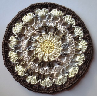 Brown Crocheted Mandala Dishcloth