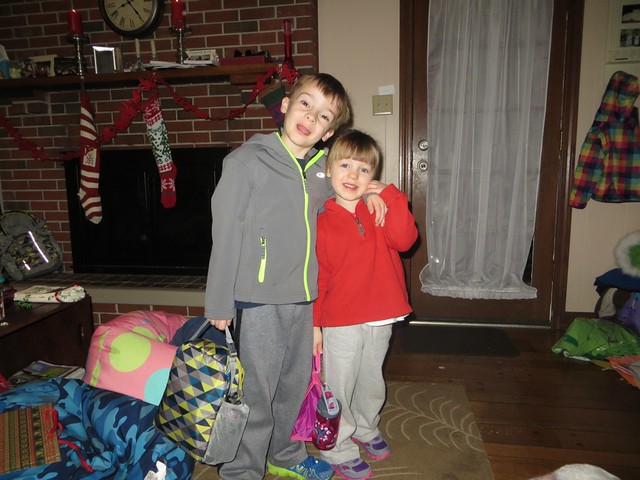 ready for gymnastics camp with big brother