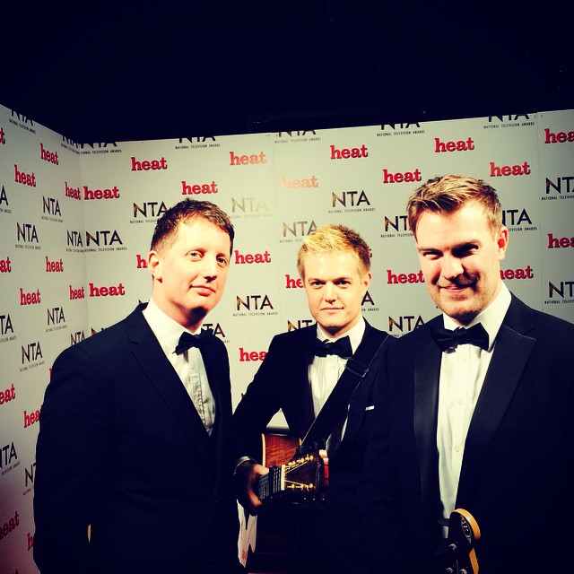 The #Licence2Ceilidh boys: Philippe Barnes, Dan Humphreys and Ollie Boorman have just been on ITVs National Television Awards, playing with Pixie Lott & the Proclaimers! #NTA #ITV #londonceilidhband #Scottish #theproclaimers #pixielott #500miles #handsom