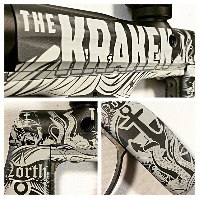 FRESH OFF THE PRESS😮👍 Had Eddie (one of our good customers) order this Laser Engraved Empire Axe called The Kraken! Our Graphics guys used the movie Clash of the Titans to come up with this original art😊! Let us know how YOU like