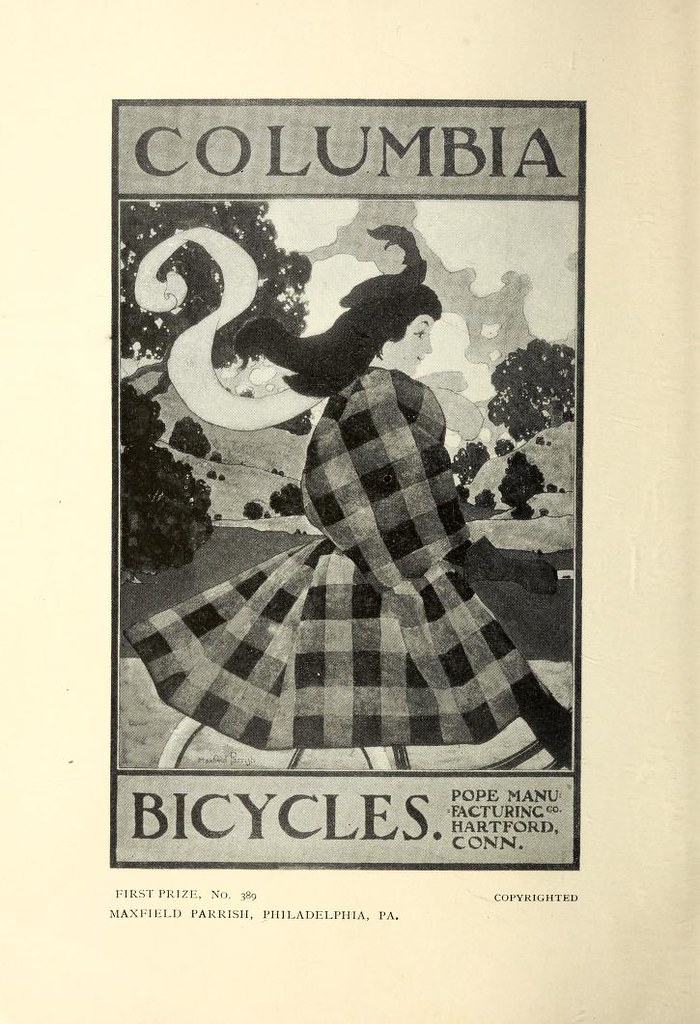 : Columbia Bicycle Poster, Maxfield Parrish