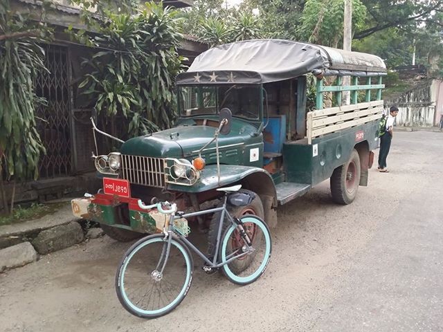bicycle truck cycling yangon burma dodge myanmar trucks steamroller surly rangoon powerwagon yangoncity northerndistrict bahoroad yangonregion kamaryut kamayuttownship kamaryuttownship