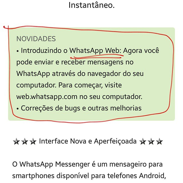 Até que enfim!!! #novidade #whatsapp #web #whatsappnopc