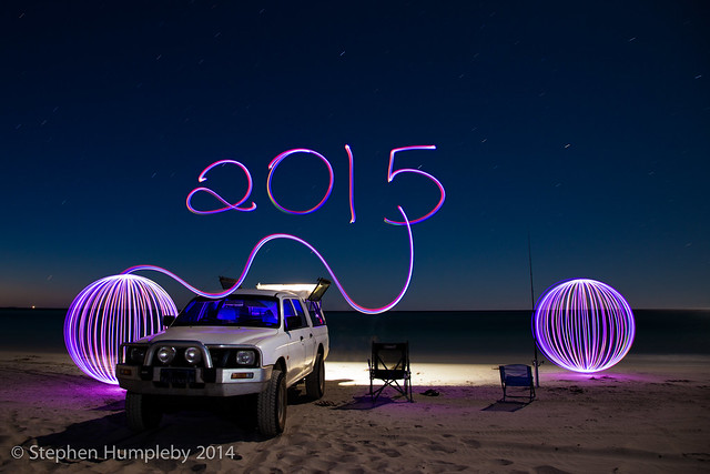 longexposure light lightpainting beach night canon painting stars fishing long exposure newyear orbs mitsubishi triton 6d 2014 2015 24105f4 ©stephenhumpleby2015