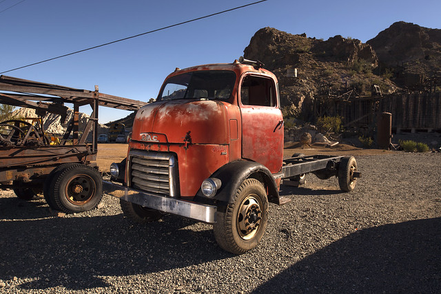 old red truck nikon cab nevada over nelson canyon eldorado gmc 1950 coe bobtail cabover d800e