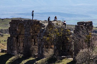 kids hanging out on the roman aquaduct