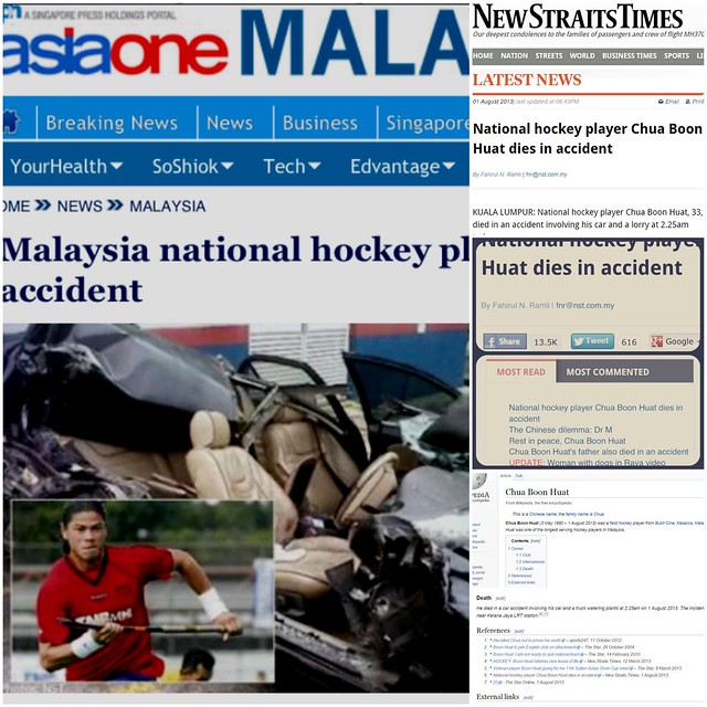 AUG 1, 2013: Nations hockey great Chua Boon Huats demise