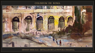 ROMA-COLISEO-COLISEUM-PINTURA-PAISAJES-ITALIA-CUADROS-DETALLES-ARTISTA-PINTOR-ERNEST DESCALS