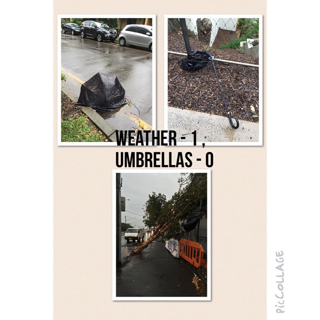 Weather - 1 , Umbrellas - 0 #nsw #storm #wet #rain #Sydney #today