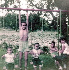 Patrice, Aleda, and two cousins - summer 1955