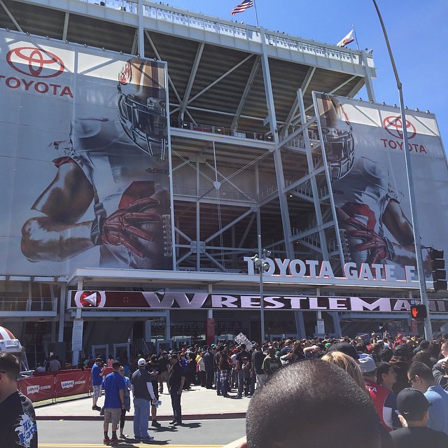 Waiting to enter for #WRESTLEMANIA 31