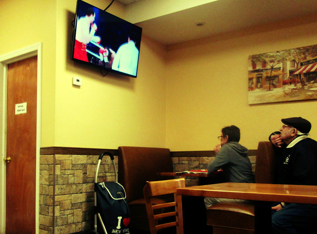Brooklyn Pizzeria-Watching the fight