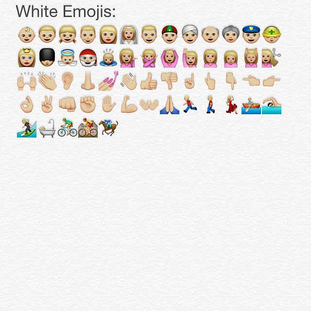 All the white emojis in iOS 8.3 #newemojis