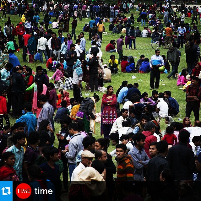 #Repost @time ・・・ Survivors of the 7.8-magnitude earthquake that hit central Nepal earlier on April 25, 2015, are gathered at Tundikhel, an open ground in the middle of the Kathmandu. We are still feeling small tremors and many people are staying in open