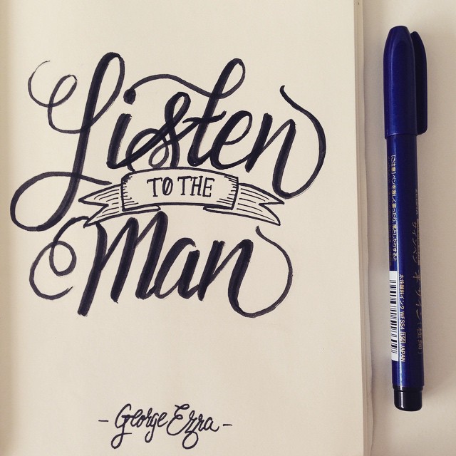365 dagen Somers.276/365 Listen to the man @george_ezra #handlettering #thedailytype #typedaily #goodtype