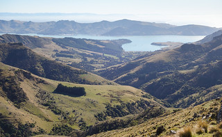 View down to Purau and Lyttelton Harbour