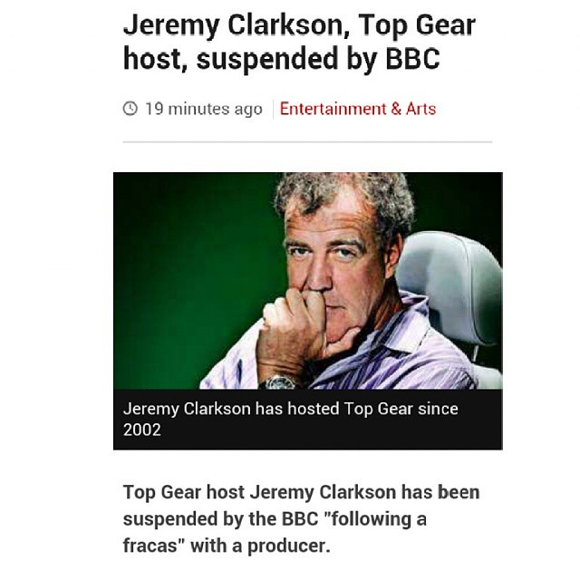 Excellent use of the word Fracas.   Really not used enough these day.   #TopGear